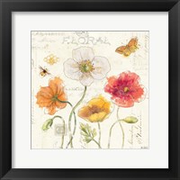 Framed Painted Poppies III