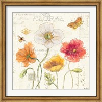 Framed Painted Poppies III