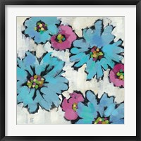 Framed Graphic Pink and Blue Floral III