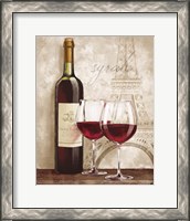 Framed 'Wine in Paris IV' border=