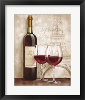 Framed 'Wine in Paris IV' border=