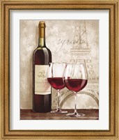 Framed 'Wine in Paris IV' border=