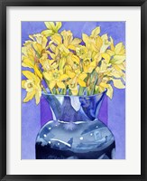 Framed Daffodils In Cobalt
