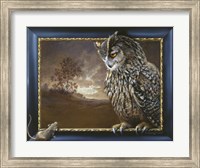 Framed Eagle Owl And Mouse