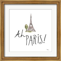 Framed Ah Paris I on White