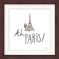 Framed Ah Paris I on White