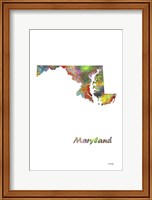 Framed Maryland State Map 1