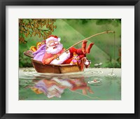 Framed Santa Fishing