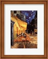 Framed Cafe Terrace on the Place du Forum, Arles, at Night, c.1888