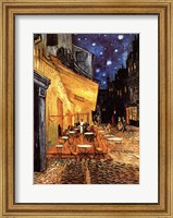 Framed Cafe Terrace on the Place du Forum, Arles, at Night, c.1888