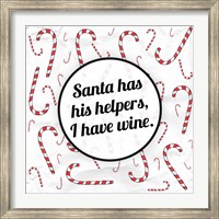 Framed Santa's Helpers - Wine