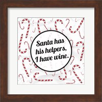 Framed Santa's Helpers - Wine