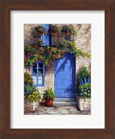 Framed Provence Blue Door