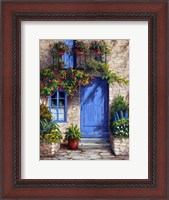 Framed Provence Blue Door