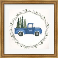 Framed Old Blue Truck