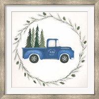 Framed Old Blue Truck