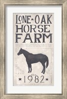 Framed Lone Oak Horse Farm