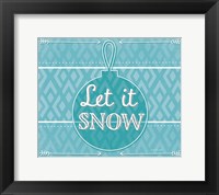 Let It Snow - Blue Framed Print