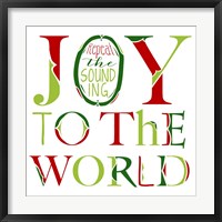 Joy to the World on White Framed Print