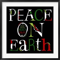 Framed Peace on Earth on Black