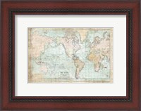 Framed World Map Vintage 1913