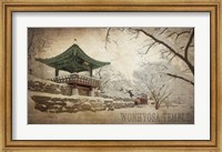 Framed Vintage Winter at Wonhyosa Temple, Korea, Asia