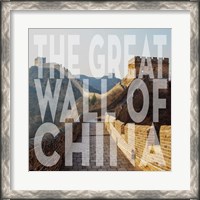Framed Vintage The Great Wall of China, Asia, Large Center Text