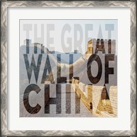 Framed Vintage The Great Wall of China, Asia, Large Center Text II