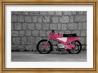 Framed Pop of Color Pink Motorcycle
