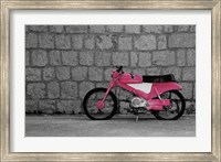 Framed Pop of Color Pink Motorcycle