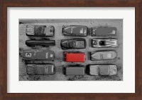 Framed Pop of Color Old Toy Cars