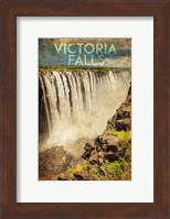 Framed Vintage Victoria Falls, Livingstone, Africa