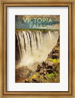 Framed Vintage Victoria Falls, Livingstone, Africa