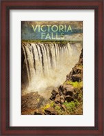 Framed Vintage Victoria Falls, Livingstone, Africa