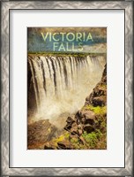 Framed Vintage Victoria Falls, Livingstone, Africa