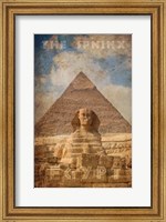 Framed Vintage Great Sphinx of Giza, Pyramids, Egypt, Africa