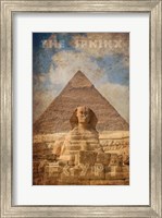 Framed Vintage Great Sphinx of Giza, Pyramids, Egypt, Africa