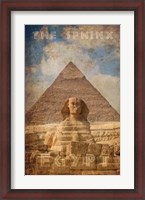 Framed Vintage Great Sphinx of Giza, Pyramids, Egypt, Africa