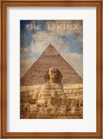 Framed Vintage Great Sphinx of Giza, Pyramids, Egypt, Africa
