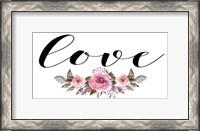 Framed Love with Floral Horizontal