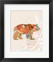 Framed Orange Floral Bear