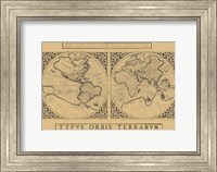 Framed Mercator's World Map, 1524