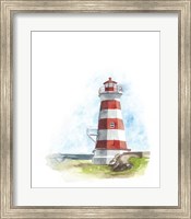 Framed Watercolor Lighthouse I
