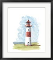 Framed Watercolor Lighthouse II