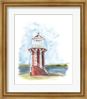 Framed Watercolor Lighthouse III