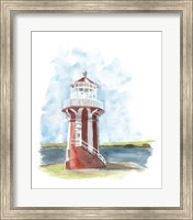 Framed Watercolor Lighthouse III