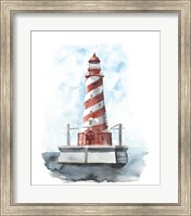 Framed Watercolor Lighthouse IV