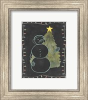 Framed Chalkboard Snowman II