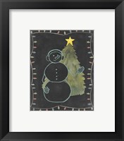Framed 'Chalkboard Snowman II' border=