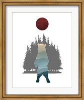 Framed Blue Ombre Mountains in Standing Bear Silhouette